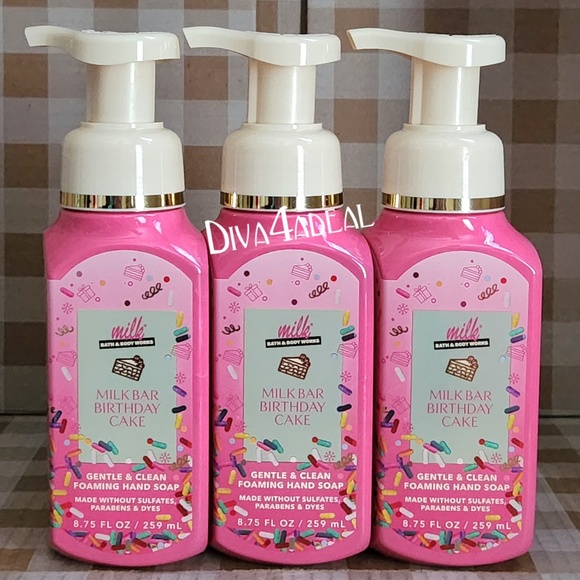 Bath Body Works X Milk MILKBAR BIRTHDAY CAKE 3PC Foaming Hand Soap Bundle - Picture 1 of 1